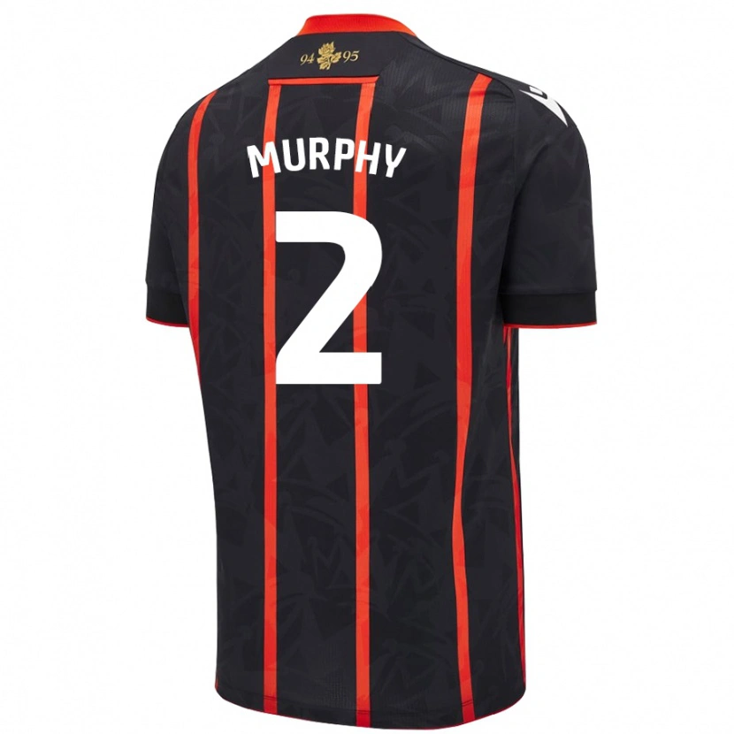 Danxen Kvinder Niamh Murphy #2 Sort Rød Udebane Spillertrøjer 2024/25 Trøje T-Shirt