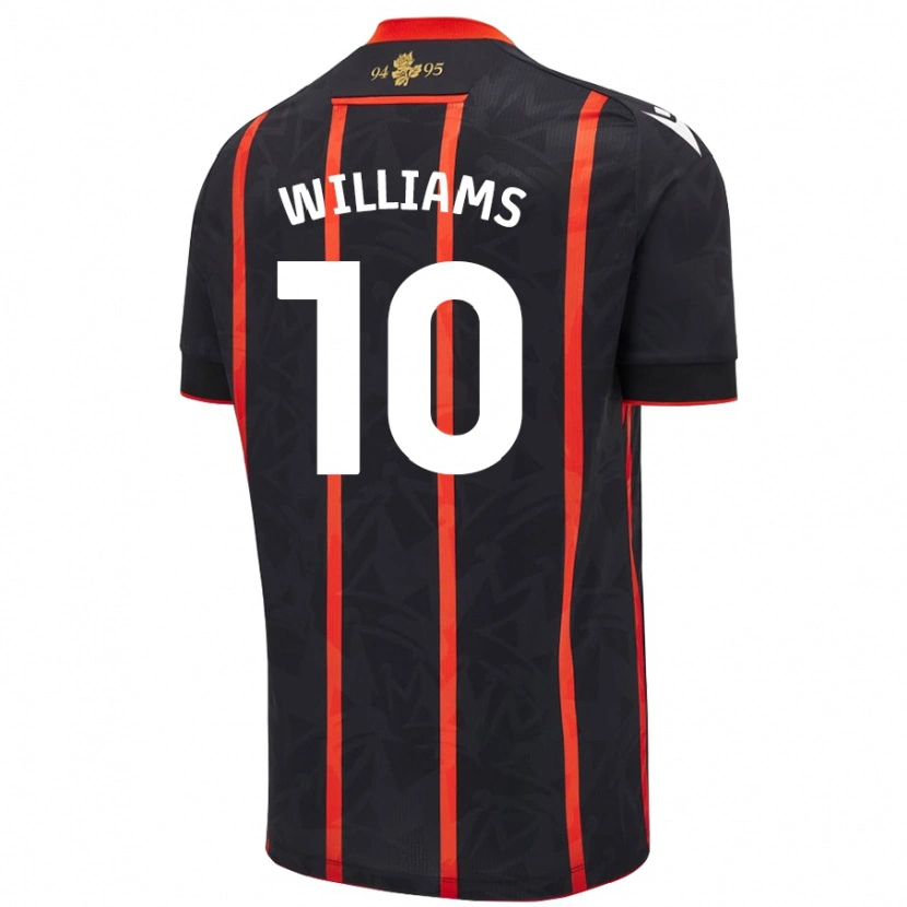 Danxen Kvinder Chloe Williams #10 Sort Rød Udebane Spillertrøjer 2024/25 Trøje T-Shirt