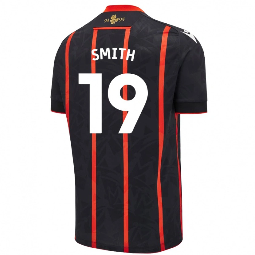 Danxen Kvinder Evie Smith #19 Sort Rød Udebane Spillertrøjer 2024/25 Trøje T-Shirt