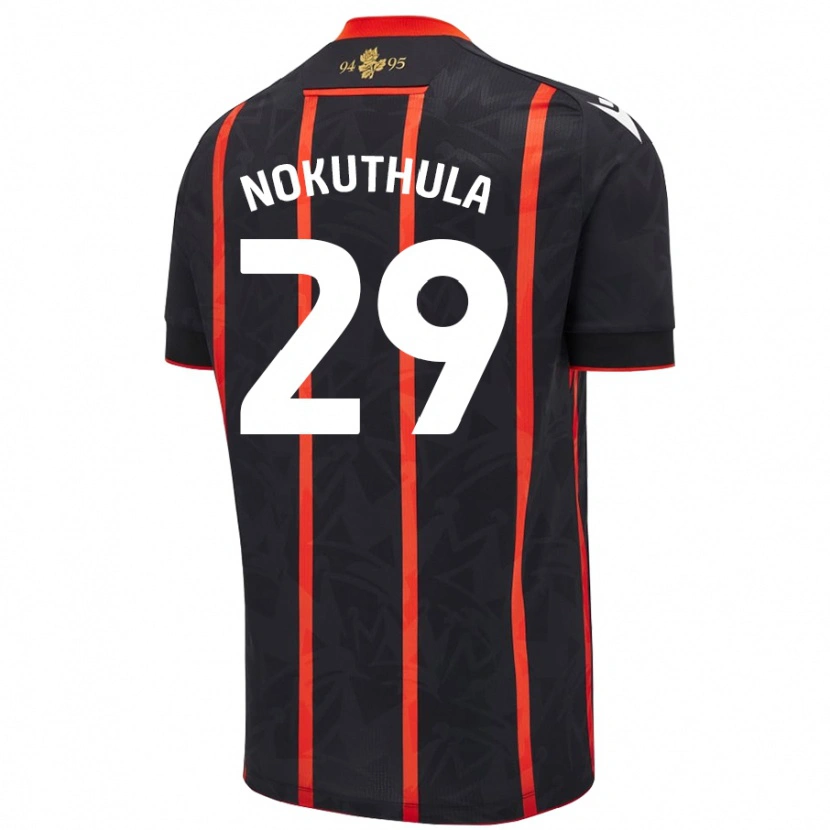 Danxen Kvinder Faith Nokuthula #29 Sort Rød Udebane Spillertrøjer 2024/25 Trøje T-Shirt