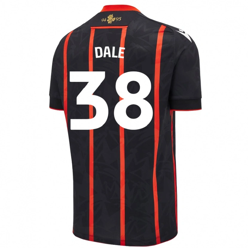 Danxen Kvinder Natasha Dale #38 Sort Rød Udebane Spillertrøjer 2024/25 Trøje T-Shirt
