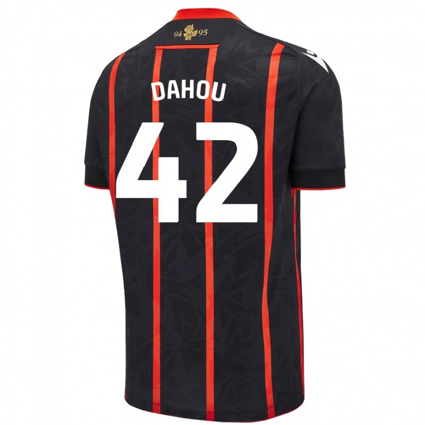 Danxen Kvinder Jemima Dahou #42 Sort Rød Udebane Spillertrøjer 2024/25 Trøje T-Shirt
