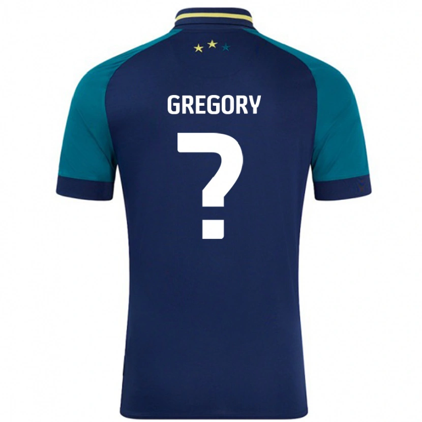 Danxen Kvinder Anthony Gregory #0 Marineblå Mørkegrøn Udebane Spillertrøjer 2024/25 Trøje T-Shirt