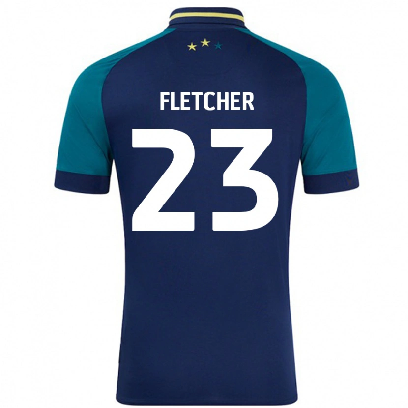 Danxen Kvinder Serena Fletcher #23 Marineblå Mørkegrøn Udebane Spillertrøjer 2024/25 Trøje T-Shirt