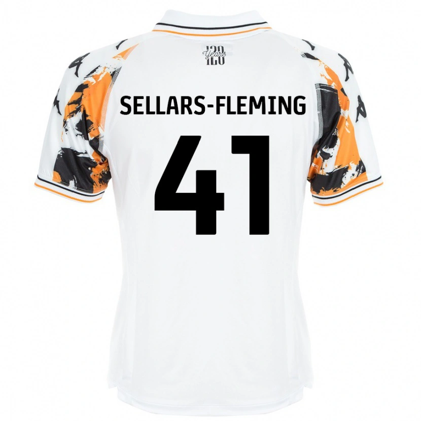 Danxen Kvinder Tyrell Sellars-Fleming #41 Hvid Udebane Spillertrøjer 2024/25 Trøje T-Shirt