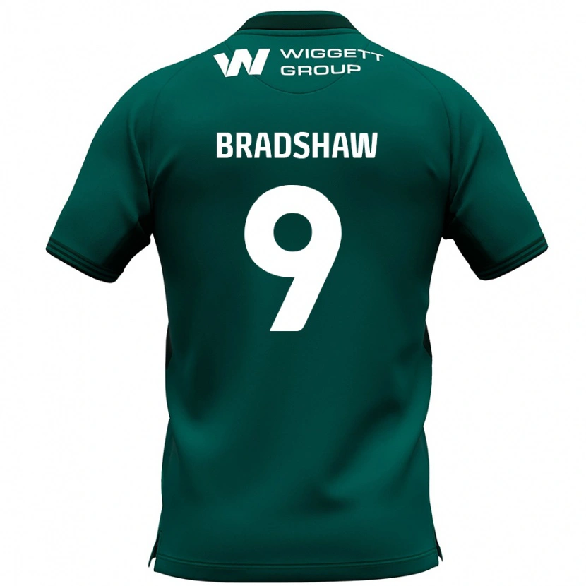 Danxen Kvinder Tom Bradshaw #9 Grøn Udebane Spillertrøjer 2024/25 Trøje T-Shirt