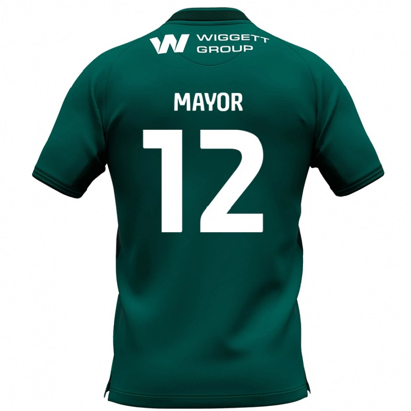Danxen Kvinder Adam Mayor #12 Grøn Udebane Spillertrøjer 2024/25 Trøje T-Shirt