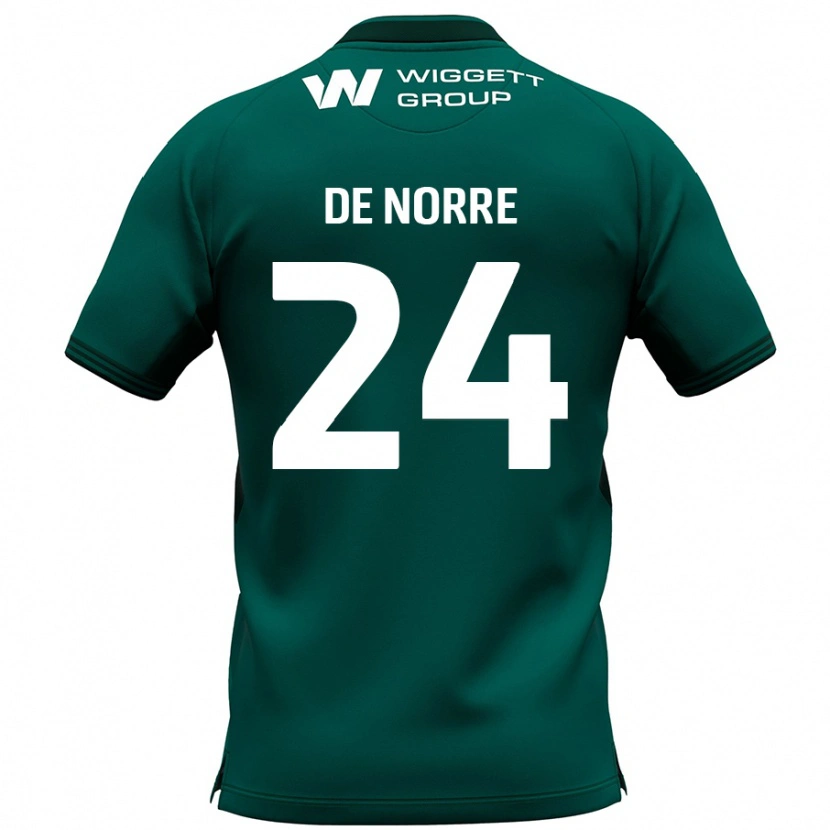 Danxen Kvinder Casper De Norre #24 Grøn Udebane Spillertrøjer 2024/25 Trøje T-Shirt