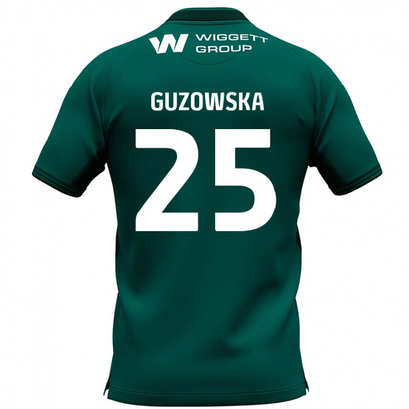 Danxen Kvinder Sara Guzowska #25 Grøn Udebane Spillertrøjer 2024/25 Trøje T-Shirt