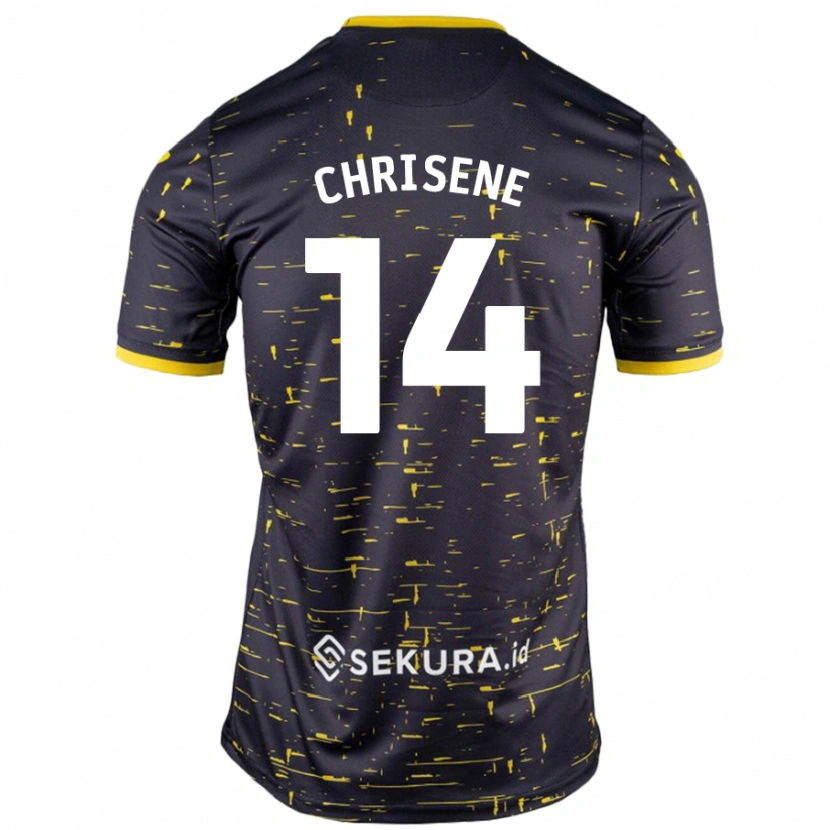 Danxen Kvinder Ben Chrisene #14 Sort Gul Udebane Spillertrøjer 2024/25 Trøje T-Shirt
