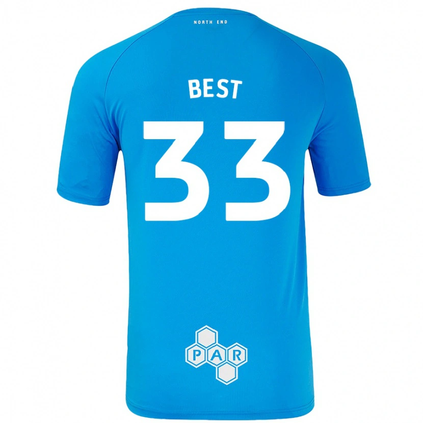 Danxen Kvinder Kian Best #33 Himmelblå Udebane Spillertrøjer 2024/25 Trøje T-Shirt