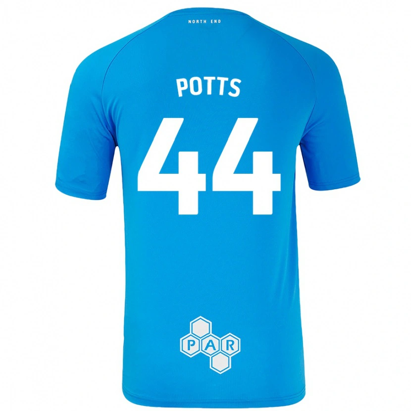 Danxen Kvinder Brad Potts #44 Himmelblå Udebane Spillertrøjer 2024/25 Trøje T-Shirt