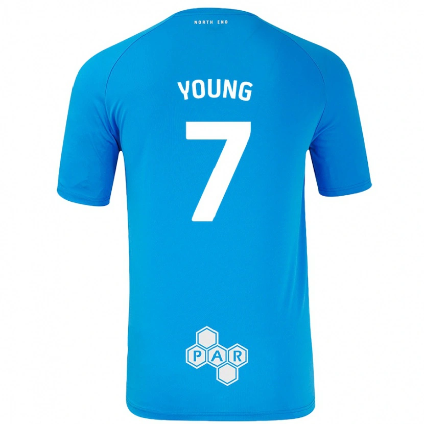 Danxen Kvinder Danielle Young #7 Himmelblå Udebane Spillertrøjer 2024/25 Trøje T-Shirt