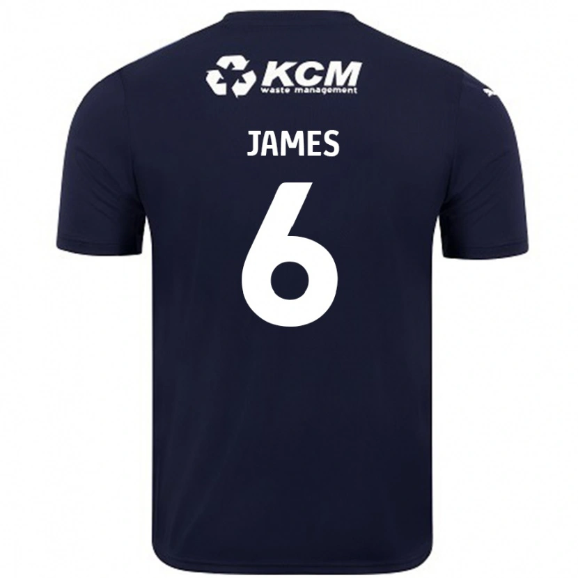 Danxen Kvinder Reece James #6 Marineblå Udebane Spillertrøjer 2024/25 Trøje T-Shirt
