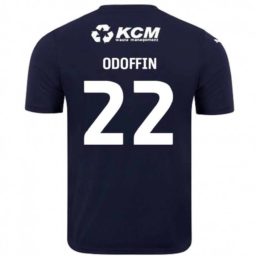 Danxen Kvinder Hakeem Odoffin #22 Marineblå Udebane Spillertrøjer 2024/25 Trøje T-Shirt
