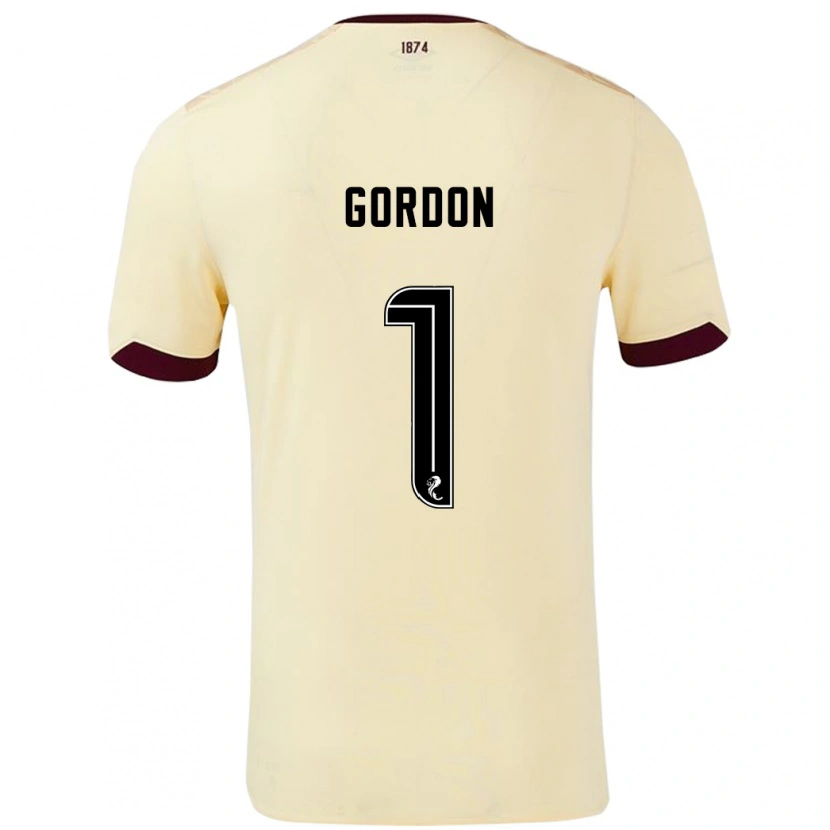 Danxen Kvinder Craig Gordon #1 Creme Bourgogne Udebane Spillertrøjer 2024/25 Trøje T-Shirt