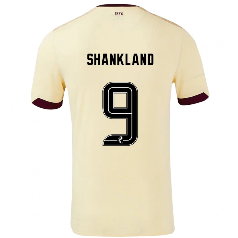 Danxen Kvinder Lawrence Shankland #9 Creme Bourgogne Udebane Spillertrøjer 2024/25 Trøje T-Shirt