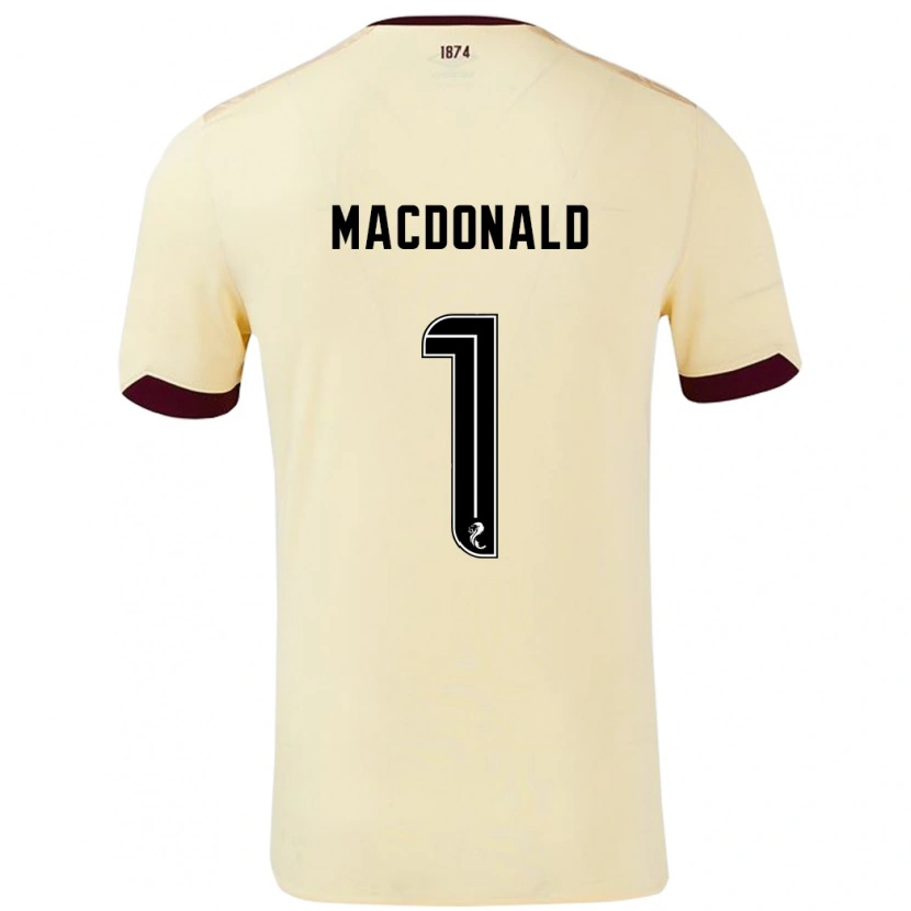Danxen Kvinder Jamie Macdonald #1 Creme Bourgogne Udebane Spillertrøjer 2024/25 Trøje T-Shirt
