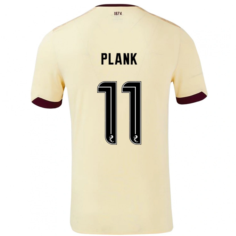 Danxen Kvinder Dom Plank #11 Creme Bourgogne Udebane Spillertrøjer 2024/25 Trøje T-Shirt