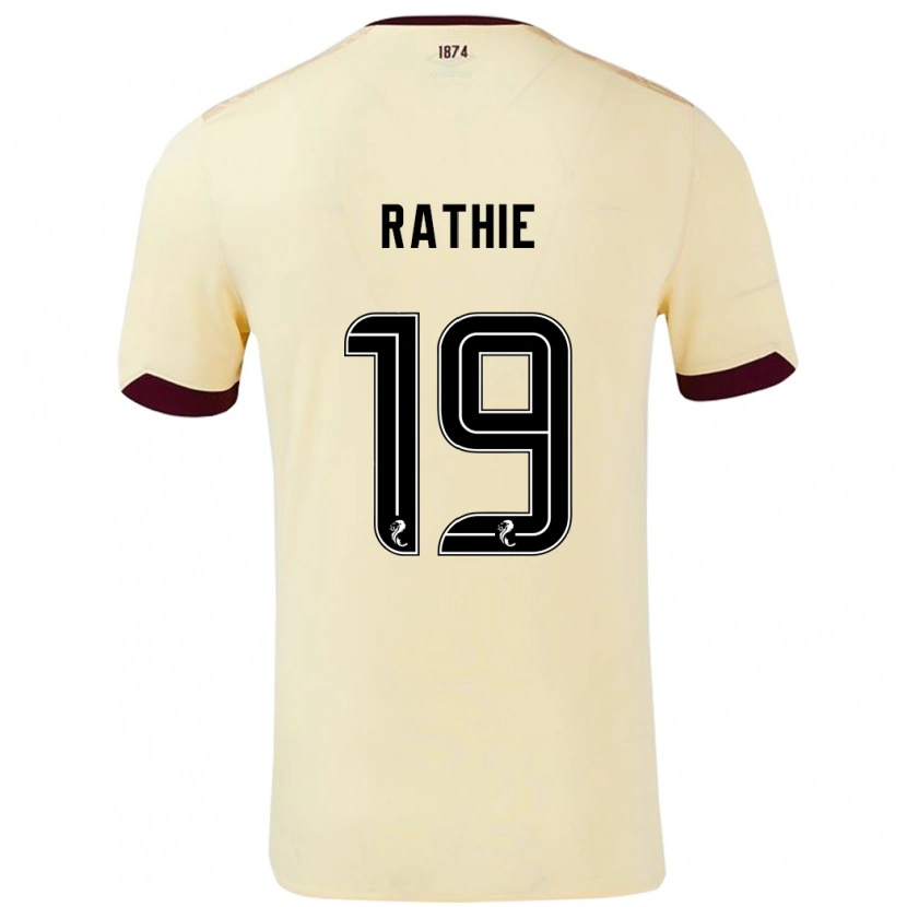 Danxen Kvinder Luke Rathie #19 Creme Bourgogne Udebane Spillertrøjer 2024/25 Trøje T-Shirt