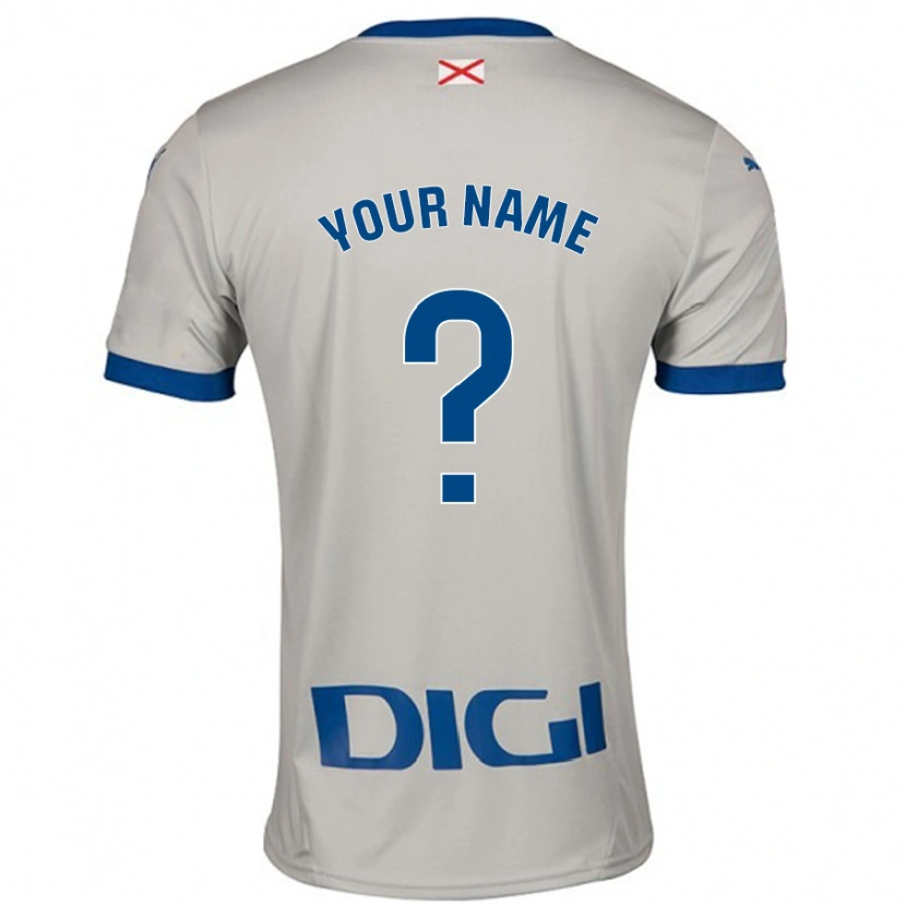 Danxen Kvinder Dit Navn #0 Lysegrå Udebane Spillertrøjer 2024/25 Trøje T-Shirt