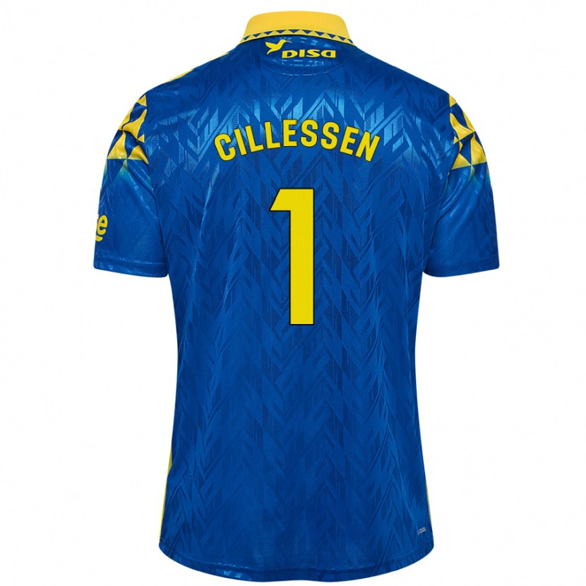Danxen Kvinder Jasper Cillessen #1 Blå Gul Udebane Spillertrøjer 2024/25 Trøje T-Shirt