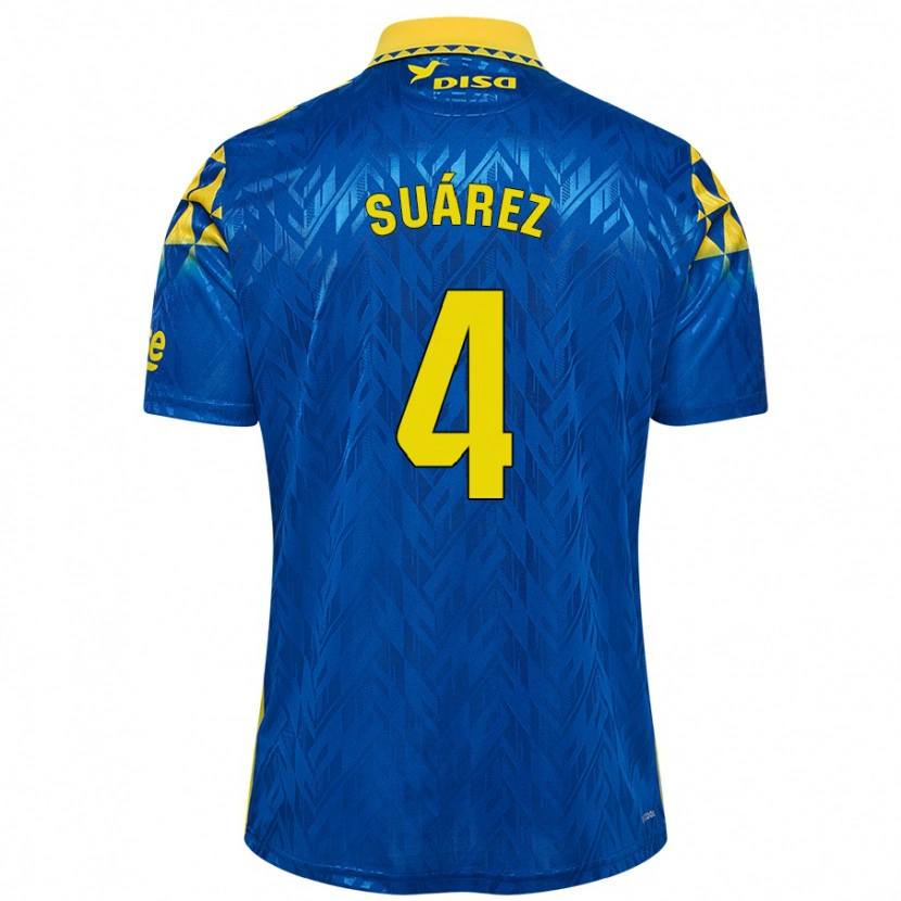 Danxen Kvinder Alex Suárez #4 Blå Gul Udebane Spillertrøjer 2024/25 Trøje T-Shirt