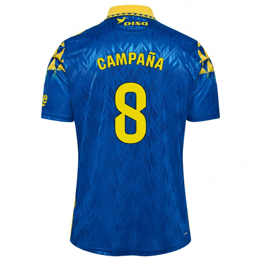 Danxen Kvinder José Campaña #8 Blå Gul Udebane Spillertrøjer 2024/25 Trøje T-Shirt