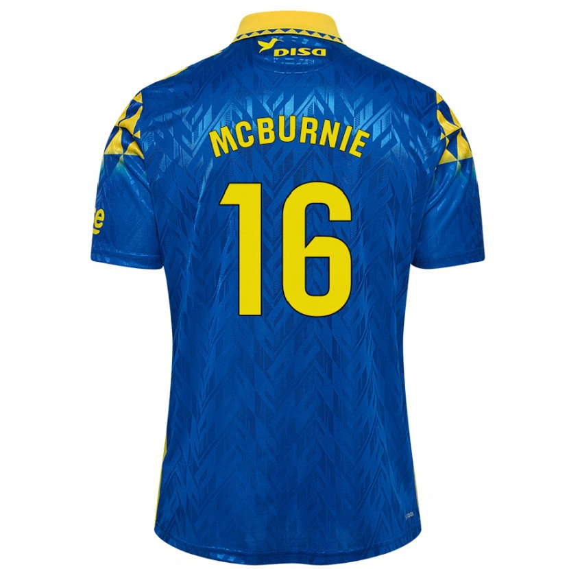 Danxen Kvinder Oli Mcburnie #16 Blå Gul Udebane Spillertrøjer 2024/25 Trøje T-Shirt