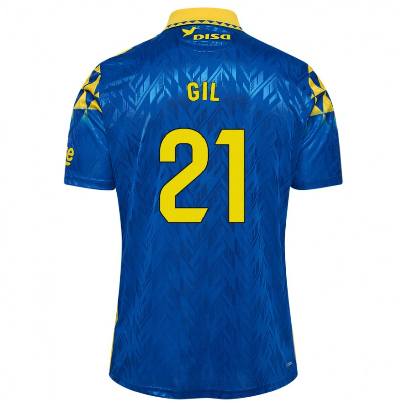 Danxen Kvinder Iván Gil #21 Blå Gul Udebane Spillertrøjer 2024/25 Trøje T-Shirt