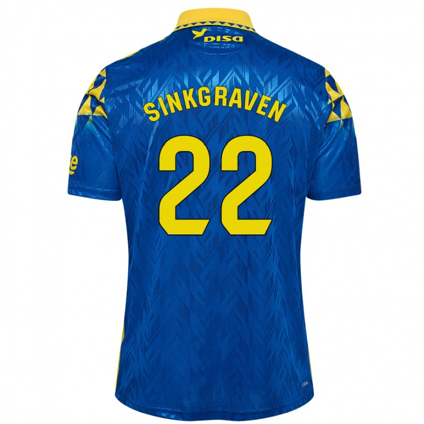 Danxen Kvinder Daley Sinkgraven #22 Blå Gul Udebane Spillertrøjer 2024/25 Trøje T-Shirt