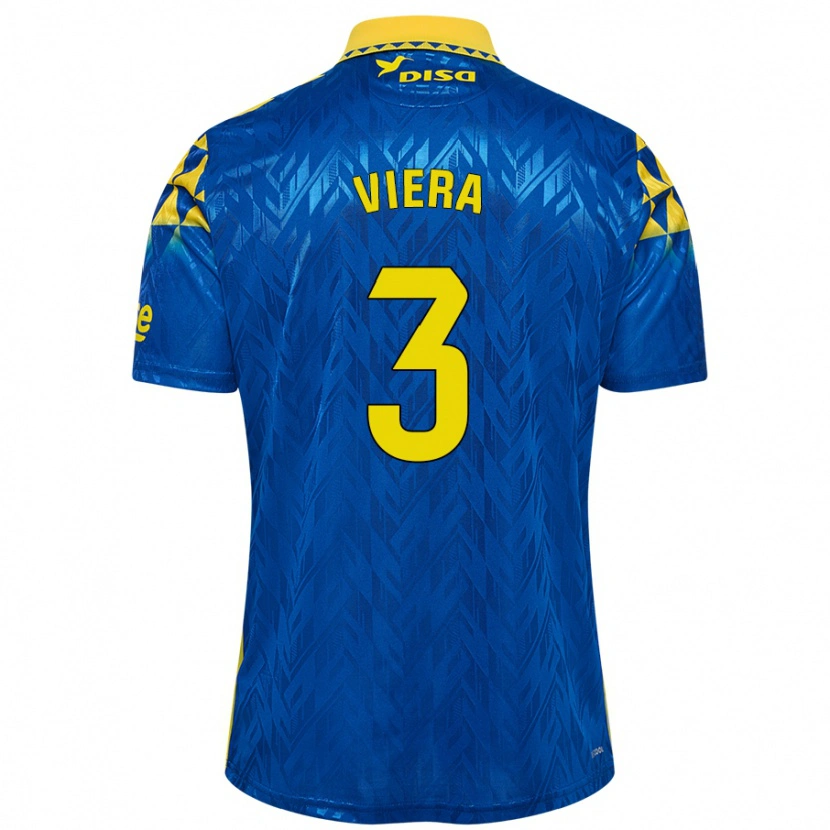 Danxen Kvinder Óliver Viera #3 Blå Gul Udebane Spillertrøjer 2024/25 Trøje T-Shirt