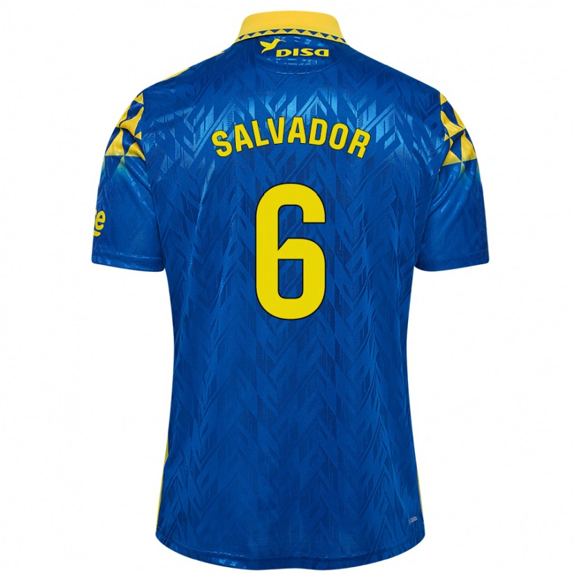 Danxen Kvinder Pol Salvador #6 Blå Gul Udebane Spillertrøjer 2024/25 Trøje T-Shirt