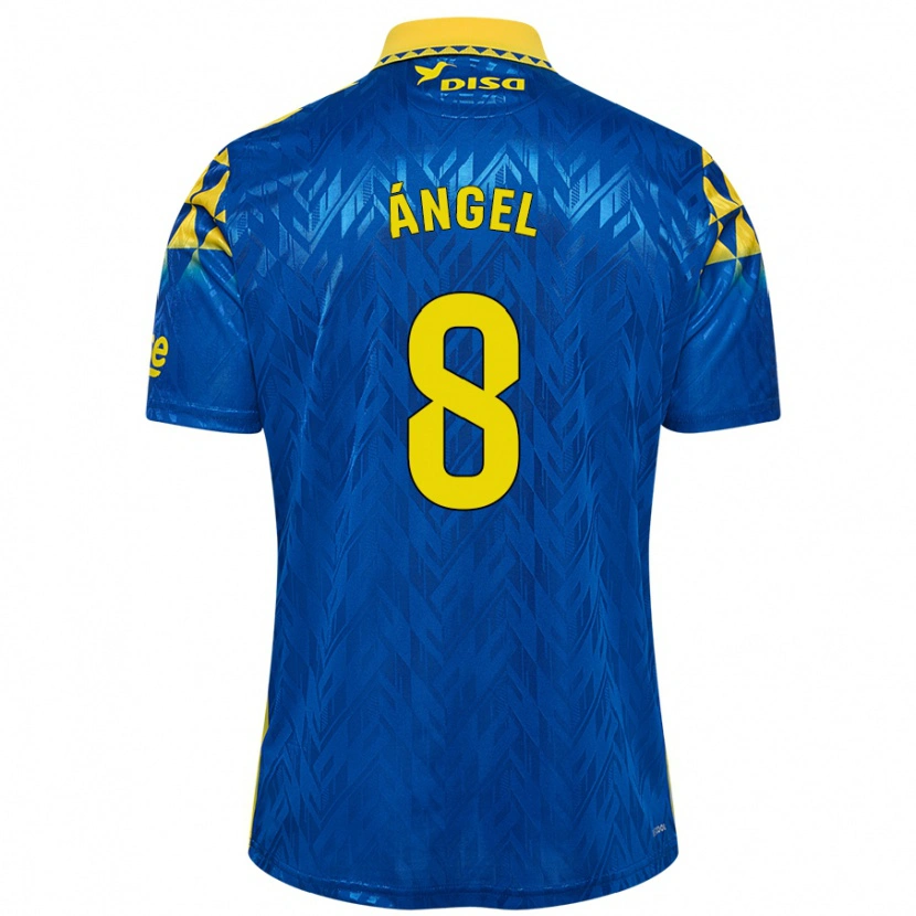 Danxen Kvinder José Ángel #8 Blå Gul Udebane Spillertrøjer 2024/25 Trøje T-Shirt
