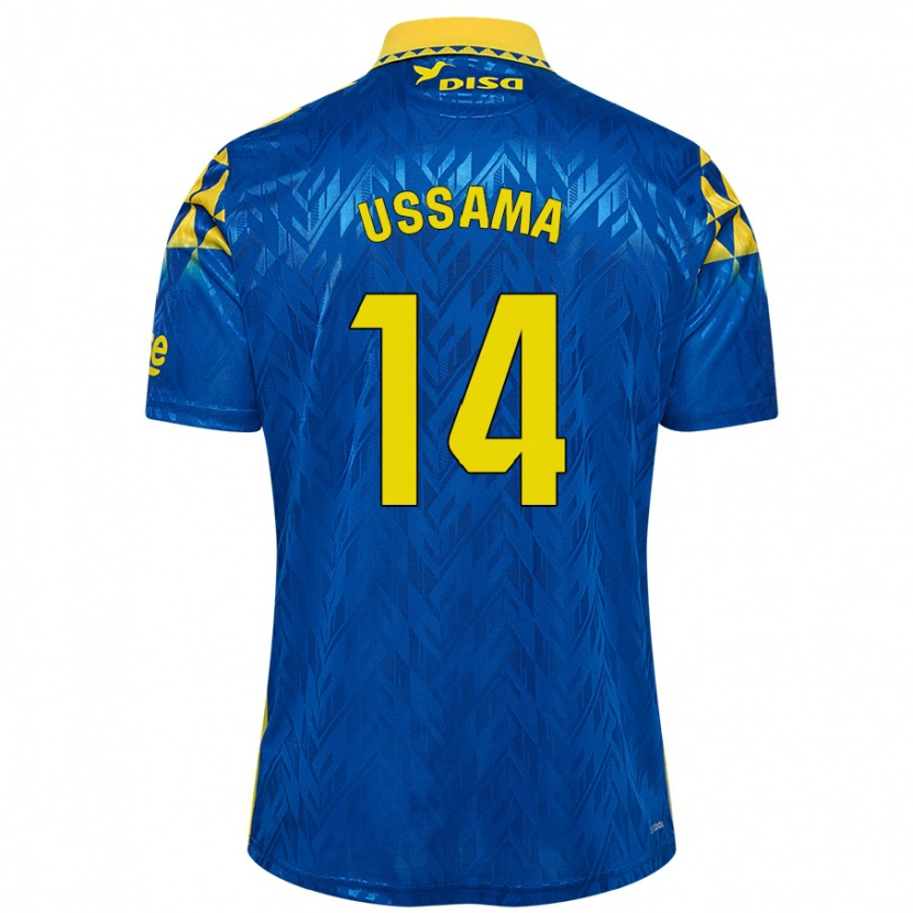 Danxen Kvinder Ussama #14 Blå Gul Udebane Spillertrøjer 2024/25 Trøje T-Shirt