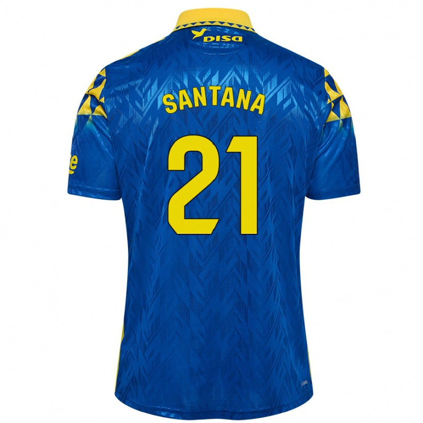 Danxen Kvinder Yadam Santana #21 Blå Gul Udebane Spillertrøjer 2024/25 Trøje T-Shirt