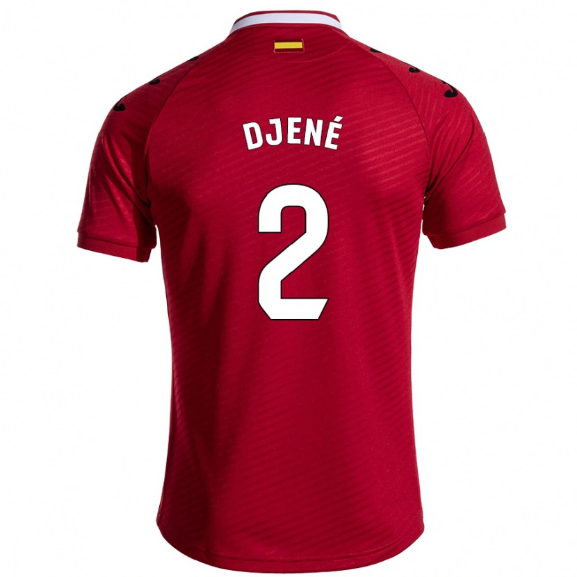 Danxen Kvinder Djené #2 Mørkerød Udebane Spillertrøjer 2024/25 Trøje T-Shirt