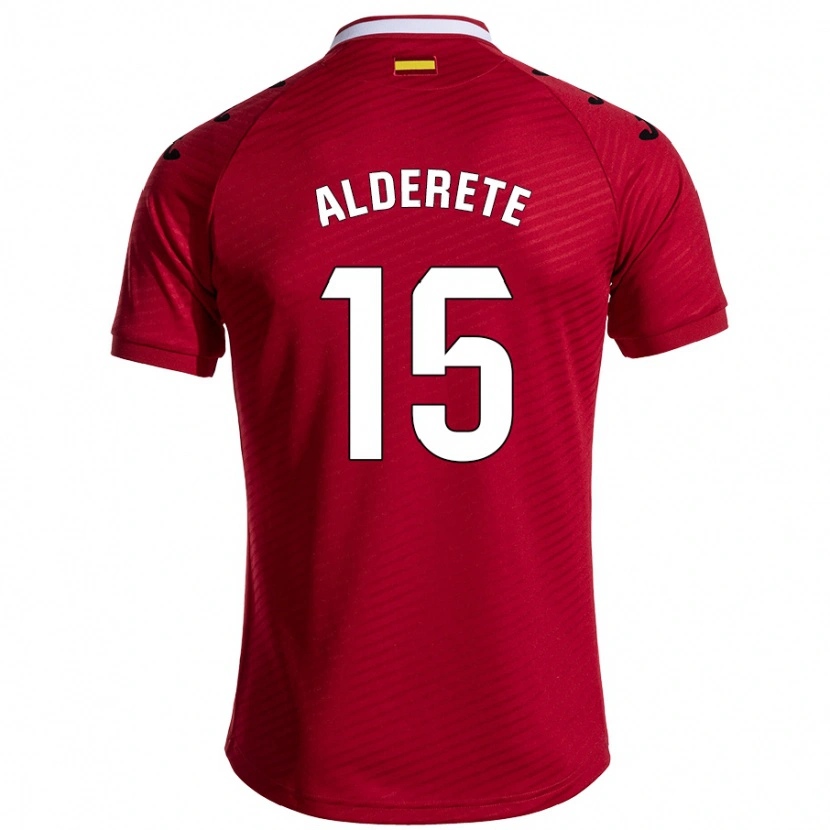 Danxen Kvinder Omar Alderete #15 Mørkerød Udebane Spillertrøjer 2024/25 Trøje T-Shirt