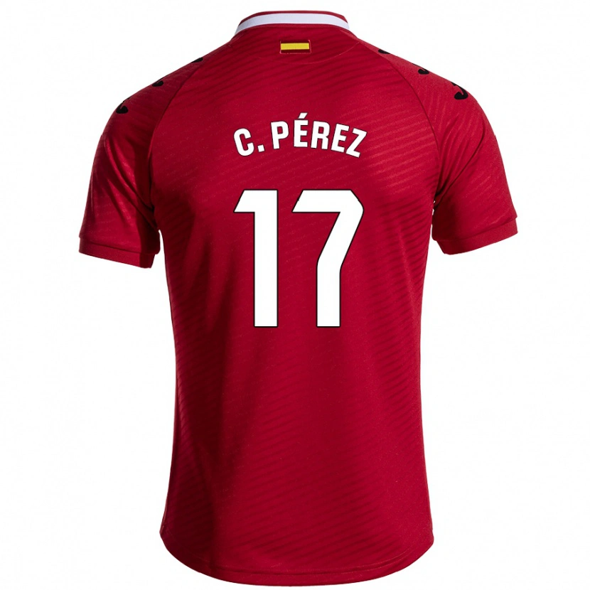 Danxen Kvinder Carles Pérez #17 Mørkerød Udebane Spillertrøjer 2024/25 Trøje T-Shirt