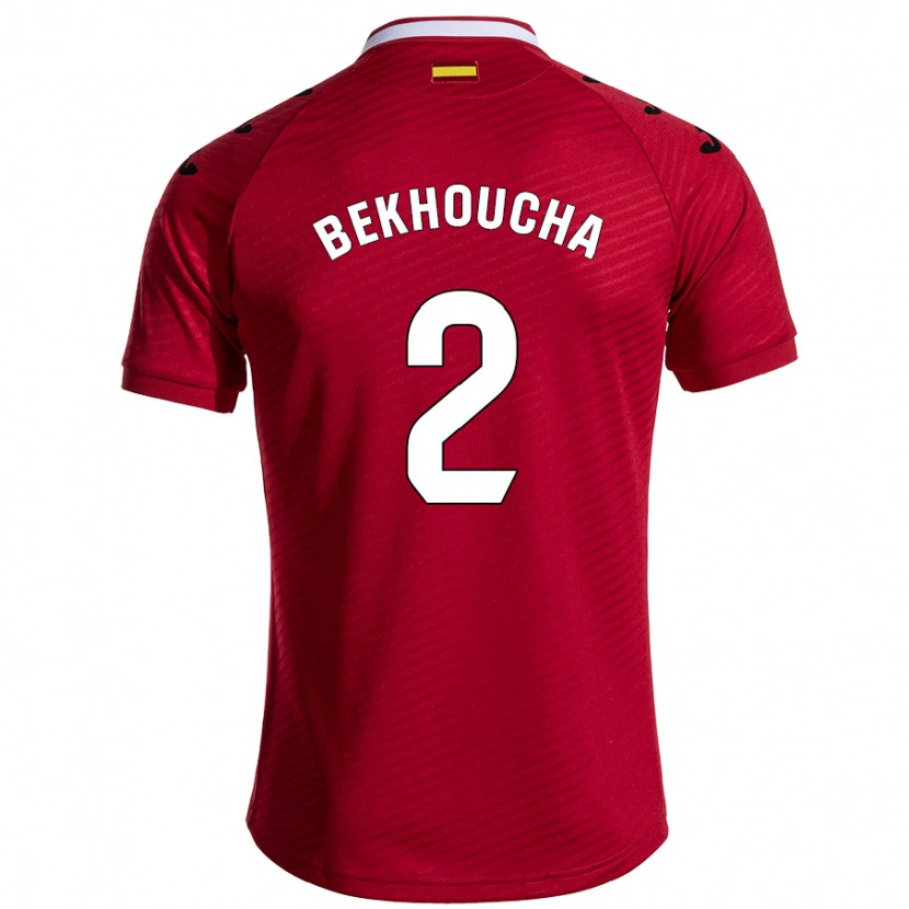 Danxen Kvinder Ismael Bekhoucha #2 Mørkerød Udebane Spillertrøjer 2024/25 Trøje T-Shirt