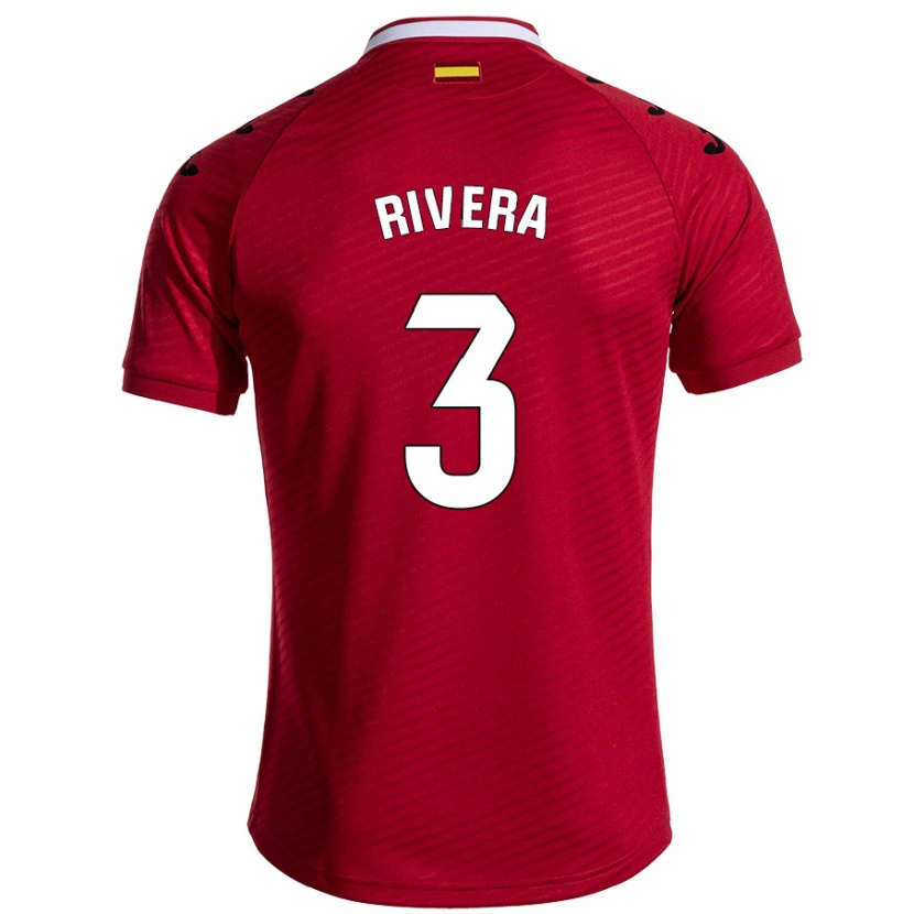 Danxen Kvinder Gorka Rivera #3 Mørkerød Udebane Spillertrøjer 2024/25 Trøje T-Shirt