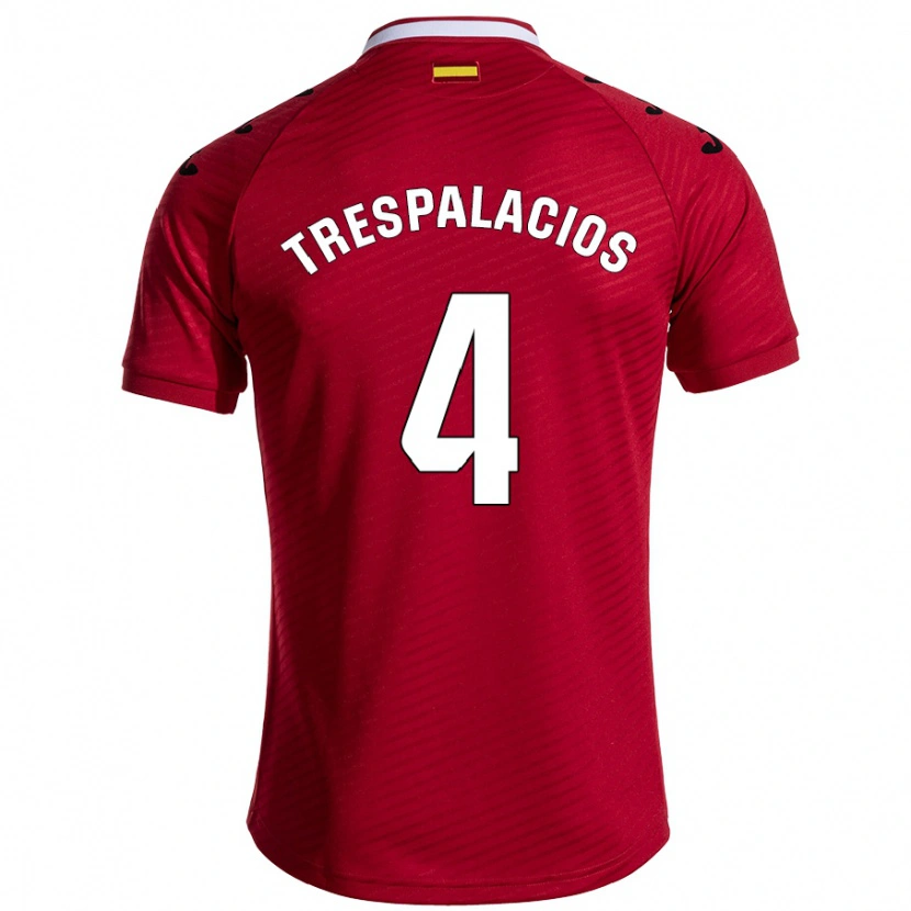 Danxen Kvinder Adrián Trespalacios #4 Mørkerød Udebane Spillertrøjer 2024/25 Trøje T-Shirt