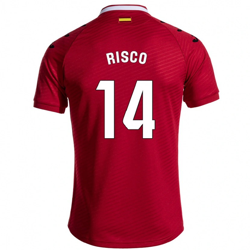 Danxen Kvinder Alberto Risco #14 Mørkerød Udebane Spillertrøjer 2024/25 Trøje T-Shirt