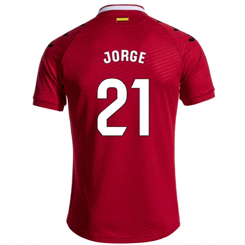 Danxen Kvinder Jeremy Jorge #21 Mørkerød Udebane Spillertrøjer 2024/25 Trøje T-Shirt