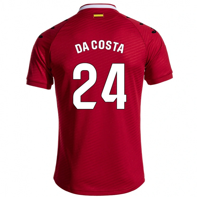 Danxen Kvinder Coba Da Costa #24 Mørkerød Udebane Spillertrøjer 2024/25 Trøje T-Shirt