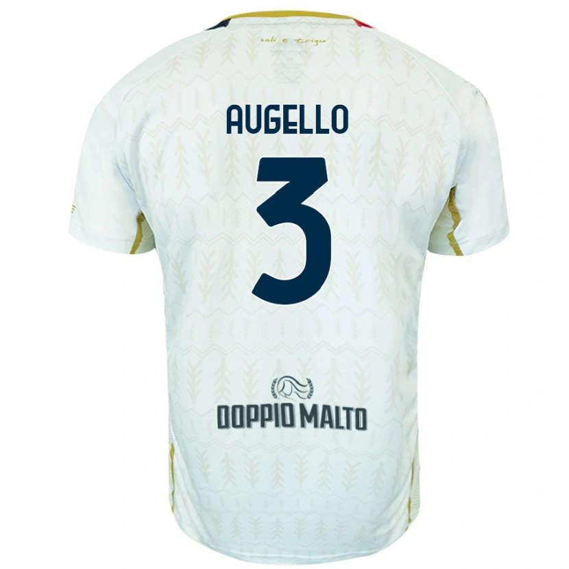 Danxen Kvinder Tommaso Augello #3 Hvid Udebane Spillertrøjer 2024/25 Trøje T-Shirt