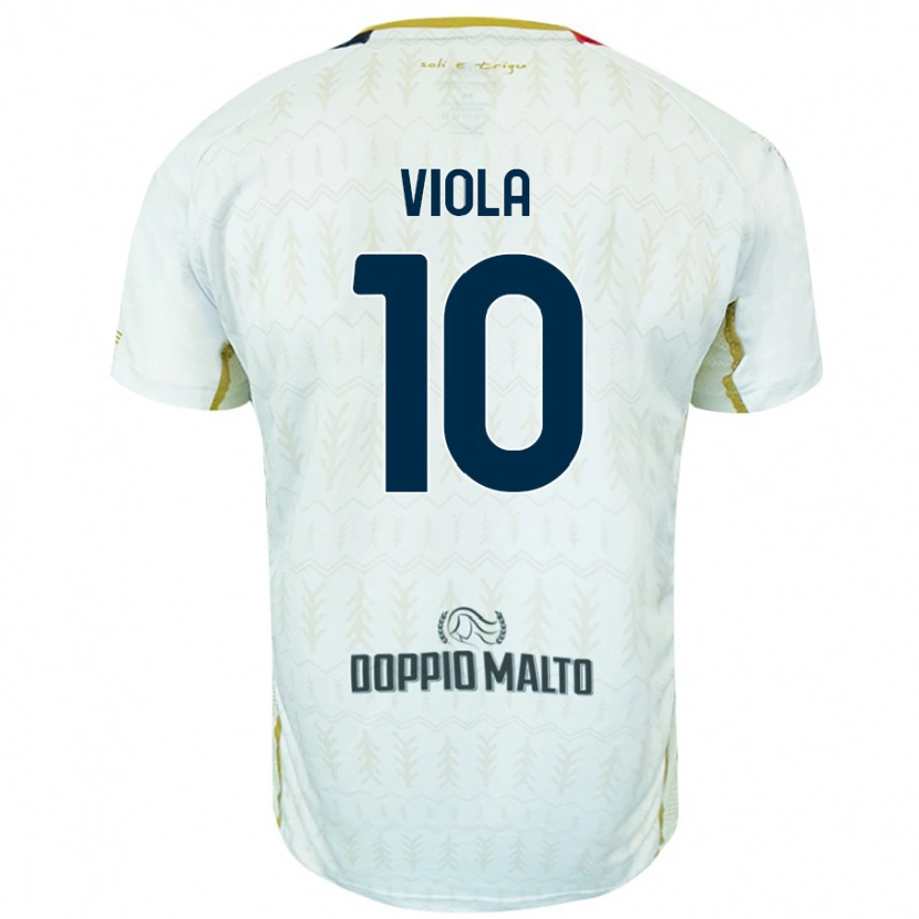 Danxen Kvinder Nicolas Viola #10 Hvid Udebane Spillertrøjer 2024/25 Trøje T-Shirt