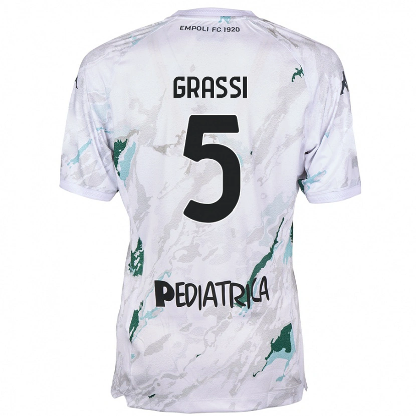 Danxen Kvinder Alberto Grassi #5 Grå Udebane Spillertrøjer 2024/25 Trøje T-Shirt