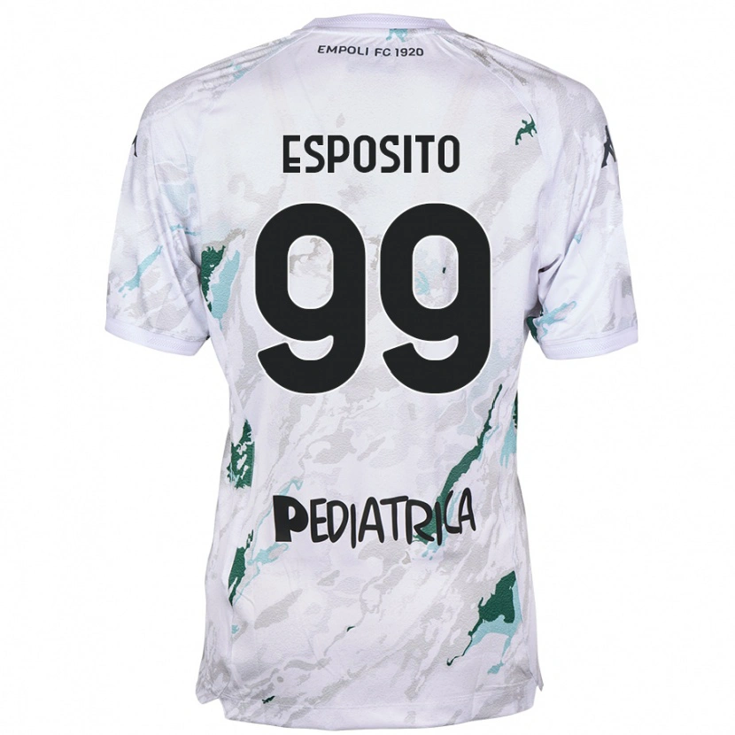 Danxen Kvinder Sebastiano Esposito #99 Grå Udebane Spillertrøjer 2024/25 Trøje T-Shirt