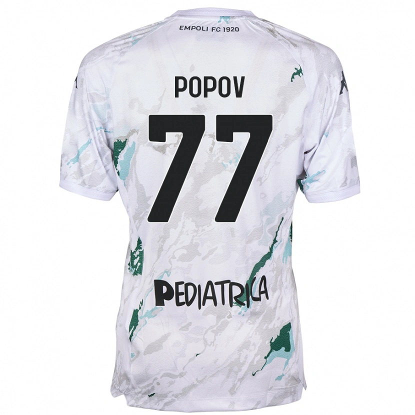 Danxen Kvinder Bogdan Popov #77 Grå Udebane Spillertrøjer 2024/25 Trøje T-Shirt